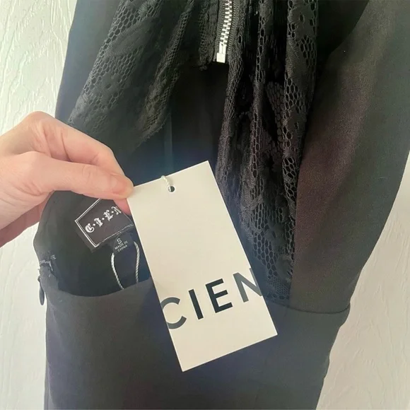 Cien • NWT Black Lace Back Jumpsuit - Picture 8 of 8